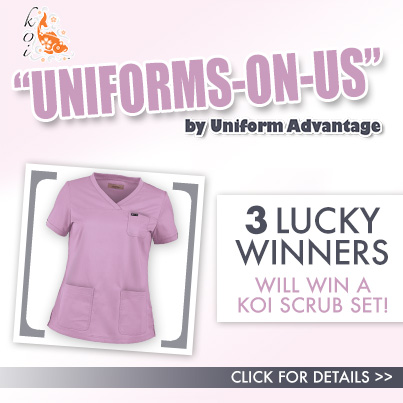 Uniform Advantage's Uniforms-on-Us Contest featuring Koi Scrubs